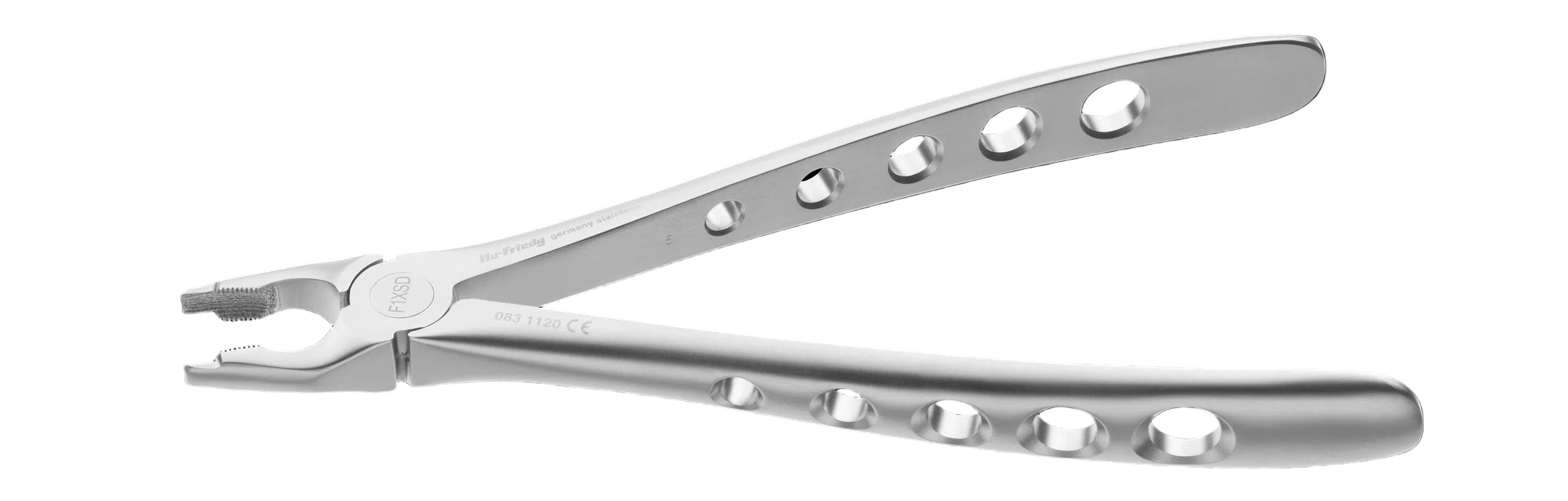 The Hu-Friedy Atraumair Diamond Dusted Atraumatic Extraction Forceps by Hu-Friedy are shown on a white background, featuring stainless steel construction for precise, gentle extraction.