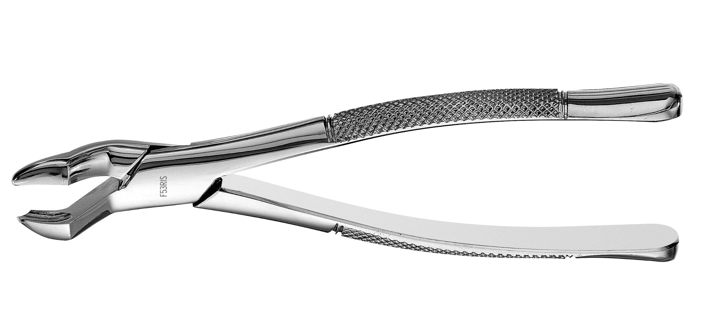 The Hu-Friedy Premium Atlas Extraction Forceps - Standard Beaks, made from surgical stainless steel with textured handles, are designed for gripping and tooth removal. Shown against a white background.