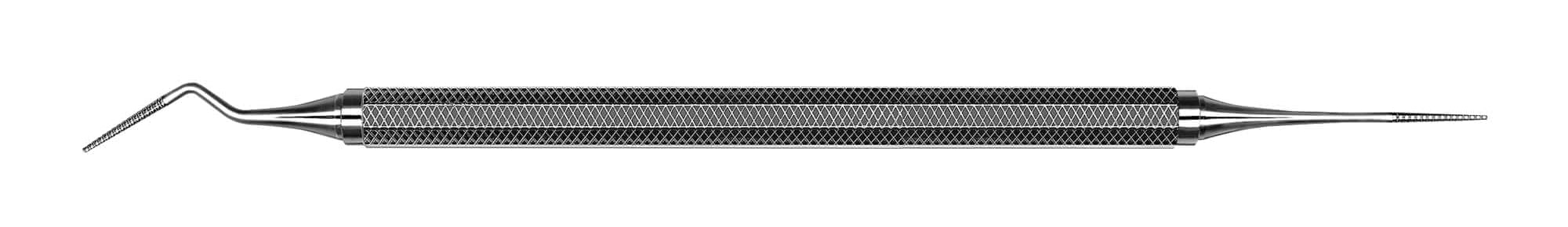 A close-up of a Hu-Friedy Periodontal Surgical File 