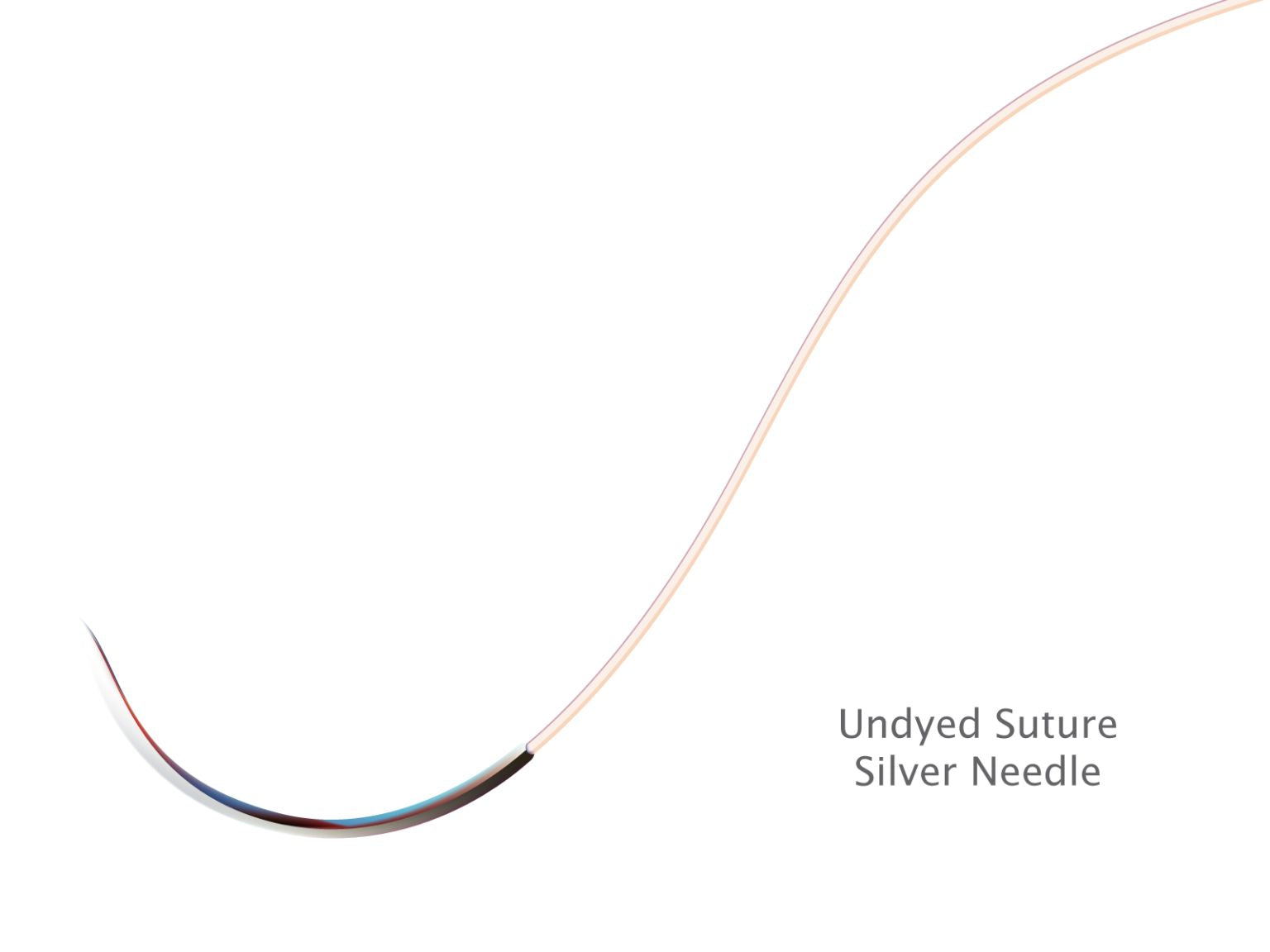 A curved silver needle with an undyed Resorba Glycolon PGA-PCL absorbable monofilament suture thread is shown on a white background, with "Undyed Suture Silver Needle" in the lower right corner.