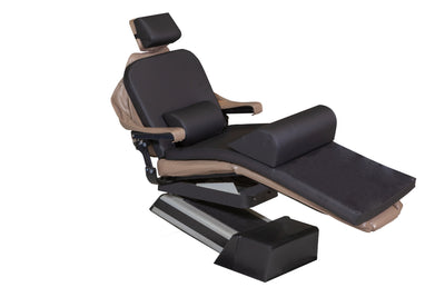The Mediposture Dental Chair Overlay System with 3.5" iCore Memory Headrest by Mediposture features plush overlays and a memory headrest, offering enhanced comfort and support for patients during dental exams or treatments.