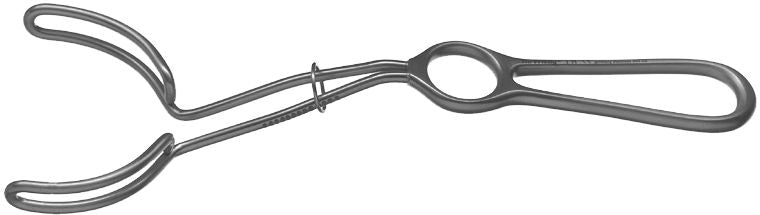 The Hu-Friedy Implantology Retractor by Hu-Friedy features two curved blades and a handle, designed for soft tissue retraction and holding open incisions during surgical procedures, commonly used in oral surgery.
