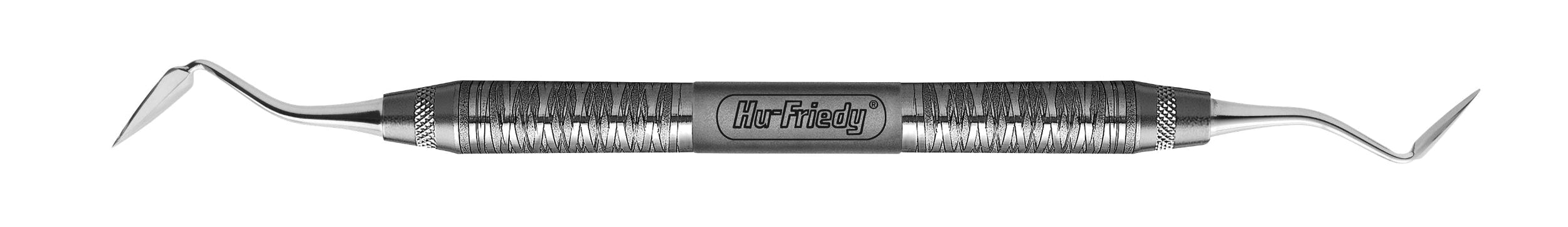 The Hu-Friedy Kramer-Nevins Knives feature pointed, angled tips at both ends and a textured handle, making them ideal stainless steel tools for dental examinations and procedures.