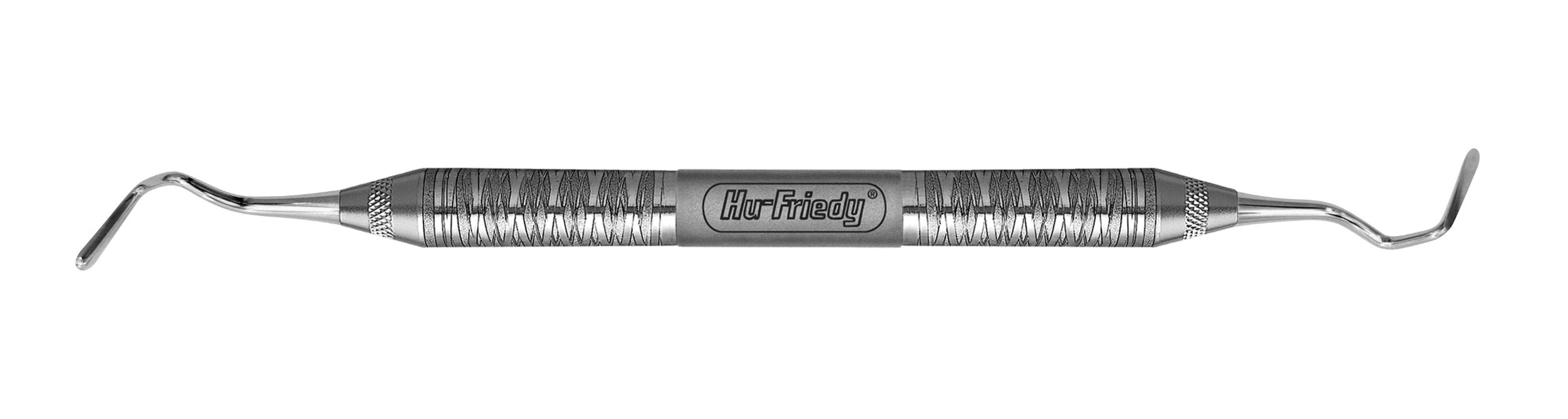 The Hu-Friedy Dr Reddy Knives by Hu-Friedy are double-ended stainless steel periodontal knives with a textured center grip and angled tips, ideal for intrasulcular incisions and soft-tissue procedures during dental exams.