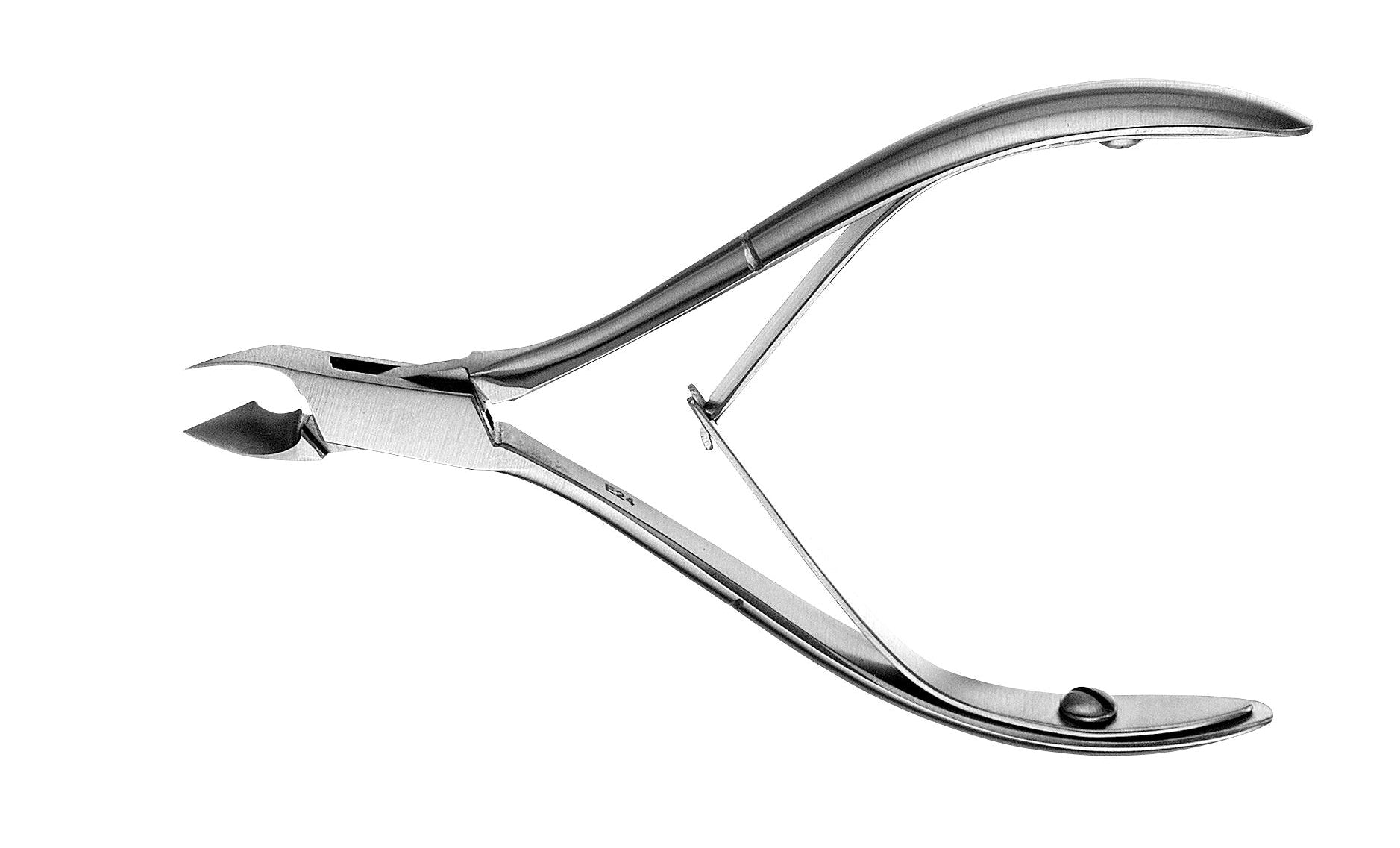 he Hu-Friedy NIPS Small Goldman-Fox Nipper by Hu-Friedy features curved handles and sharp, angled stainless steel blades, ideal for precise gingival contouring, shown on a white background.