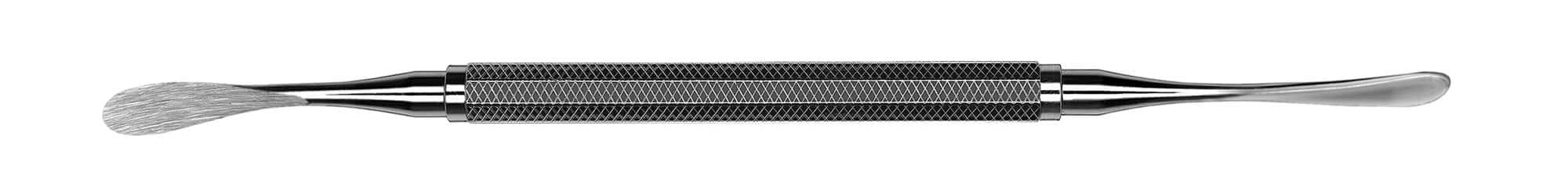 The Hu-Friedy #149 Periosteal Elevator is a double-ended metal dental instrument with a central textured grip; one end has a flat, rounded spatula tip, and the other a pointed, flat tip—both ends are silver.