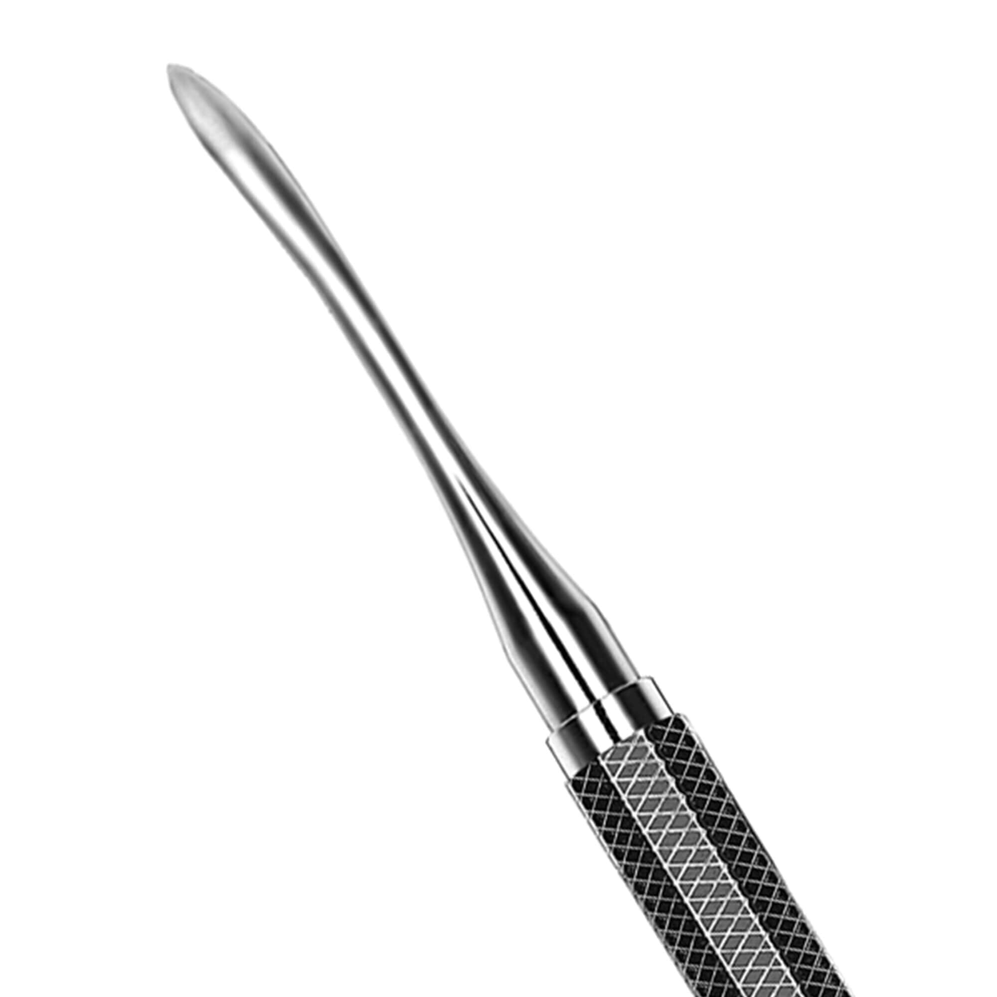 A close-up of a Hu-Friedy 9A Allen Periosteal Elevator, featuring a stainless steel textured non-slip handle and a slender, slightly curved tip for precise mucoperiosteal elevation during soft-tissue management.