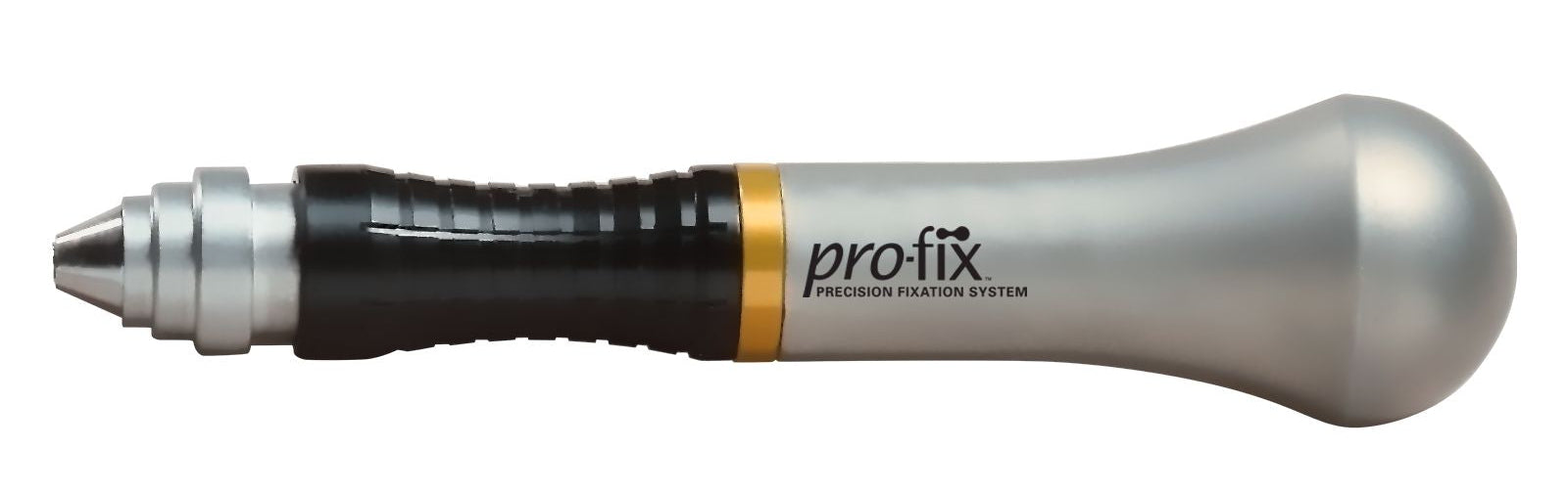 The Osteogenics Pro-Fix Stainless Steel Driver Handle features a rounded handle and a pointed, ridged tip, designed for precision tasks and labeled with the PRECISION FIXATION SYSTEM.