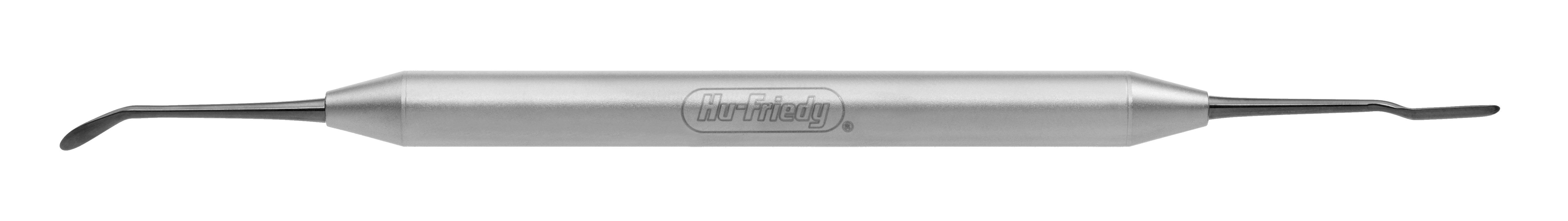 The Hu-Friedy Woodson Periosteal Elevators feature a metallic handle with curved tips at both ends, making them ideal for flap procedures and periodontal surgery.