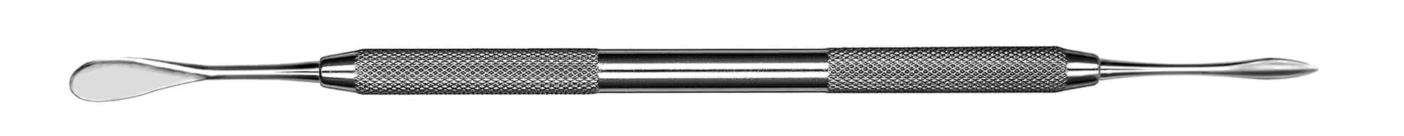 The #1 K-N Periosteal Elevator by Hu-Friedy is a double-ended stainless steel tool with textured grips and flat, rounded blades on each end, shown against a white background.