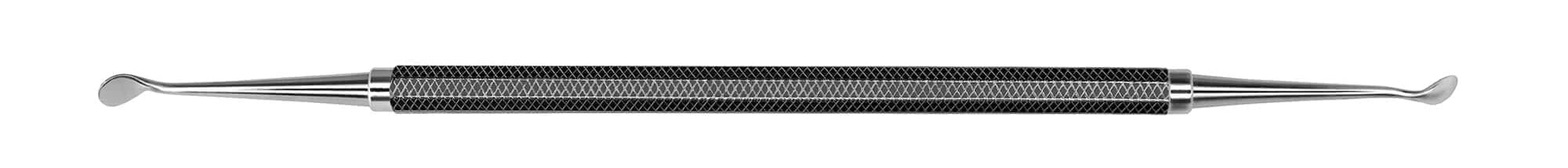 The Hu-Friedy #152 K-N Periosteal is a double-ended stainless steel tool with a textured black center grip and curved loop ends, resembling dental instruments, shown on a white background.