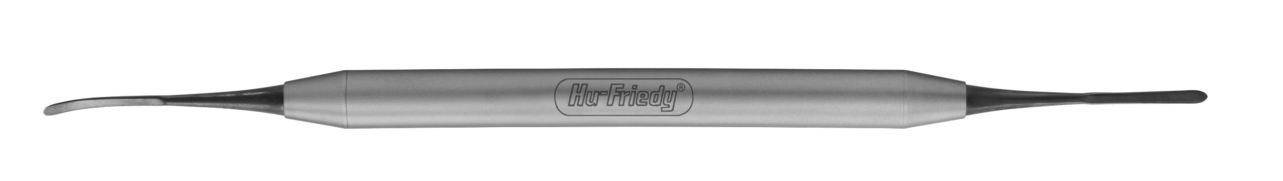 The Hu-Friedy Allen Periosteal Elevator is a double-ended dental instrument with one curved and one flat, rounded tip, ideal for mucoperiosteal reflection in periodontal plastic surgery.
