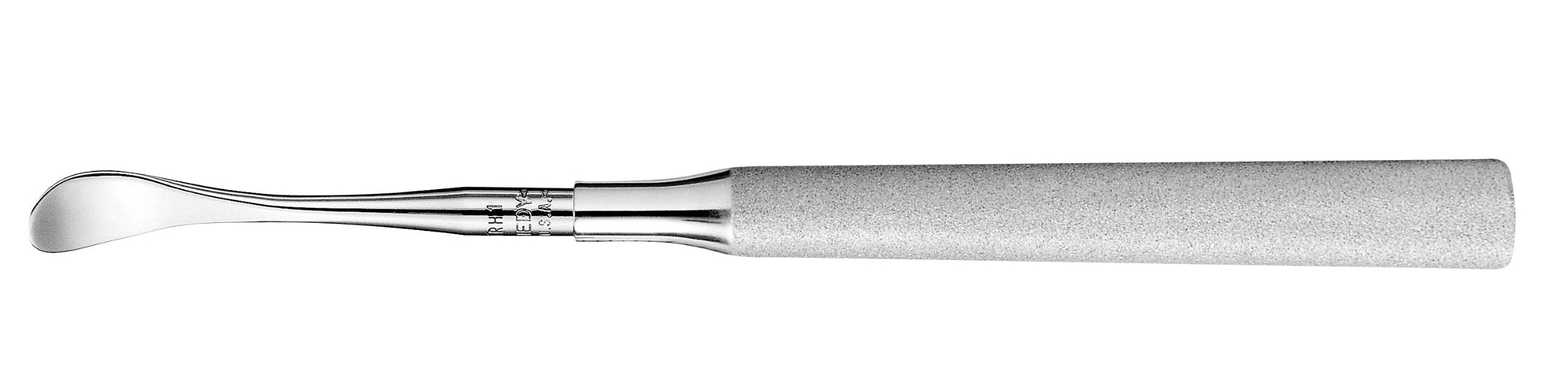 The Hu-Friedy Henahan Tissue Retractors by Hu-Friedy feature a curved, flat stainless steel blade and textured cylindrical handle, ideal for loosening teeth during oral surgery and soft-tissue retraction in dental extractions.