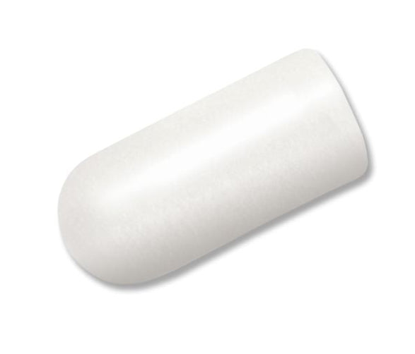 A single, large, white oblong capsule on a plain background, resembling an Osteogenics RTMPlug Resorbable Bovine Collagen Wound Plug (10 x 20 mm, Box of 10), commonly used for dental wound dressing and socket grafts.