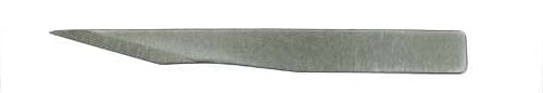 The Surgistar Miniature Scalpel Blades - Malleable are flat metal chisel blades with a diagonal, angled tip, ideal for precise carving or cutting tasks.