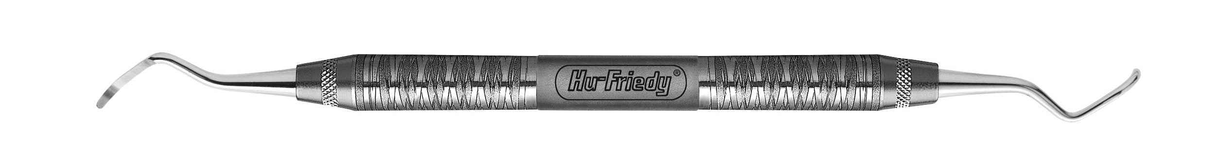 The Hu-Friedy 8K/9K Kirkland Perio Surgical Curettes are stainless steel curettes with textured grips and curved ends, ideal for removing granulation tissue.
