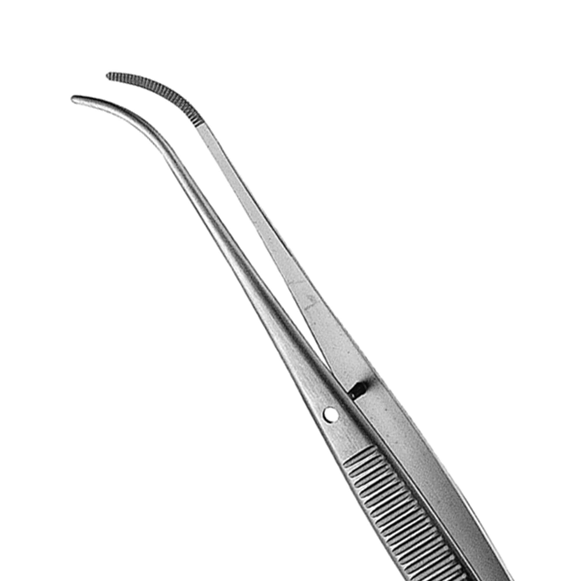 A close-up of Hu-Friedy Semkin-Taylor Tissue Forceps, stainless steel tweezers with ridged tips and textured handles for precision medical or lab tasks, shown against a white background.