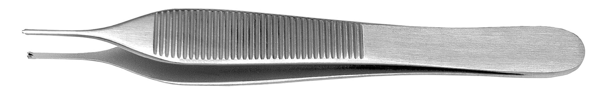 A close-up of the Hu-Friedy Adson & Adson-Brown Tissue Forceps, a metallic tool with fine, closely set teeth and handle by Hu-Friedy, designed for removing lice and nits from hair.