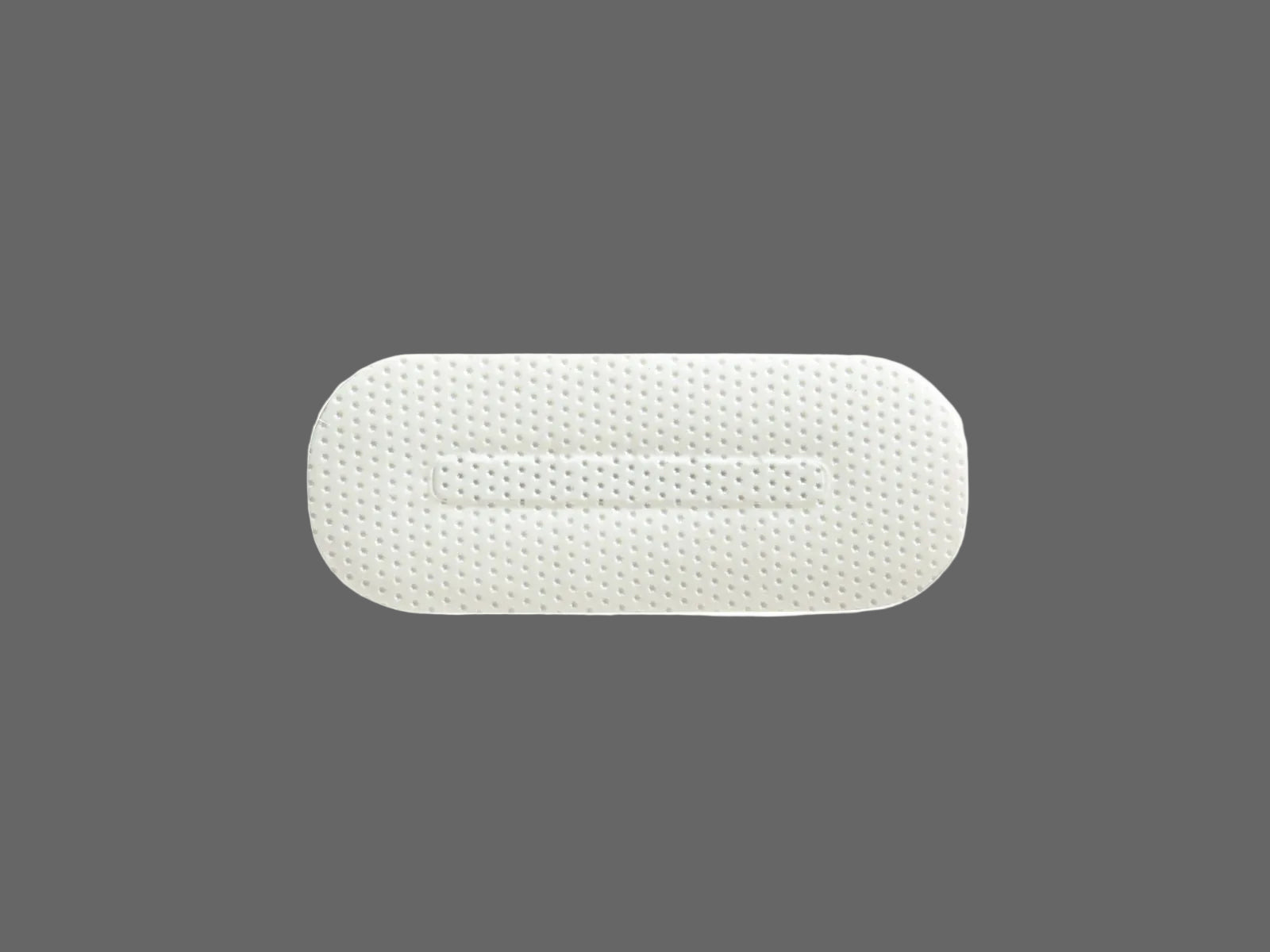 A Cytoplast™ Ti-250 Titanium-Reinforced PTFE Membrane (250 μm) by Osteogenics is centered on a plain gray background, its rectangular white form with rounded edges resembles those used in bone regeneration procedures.