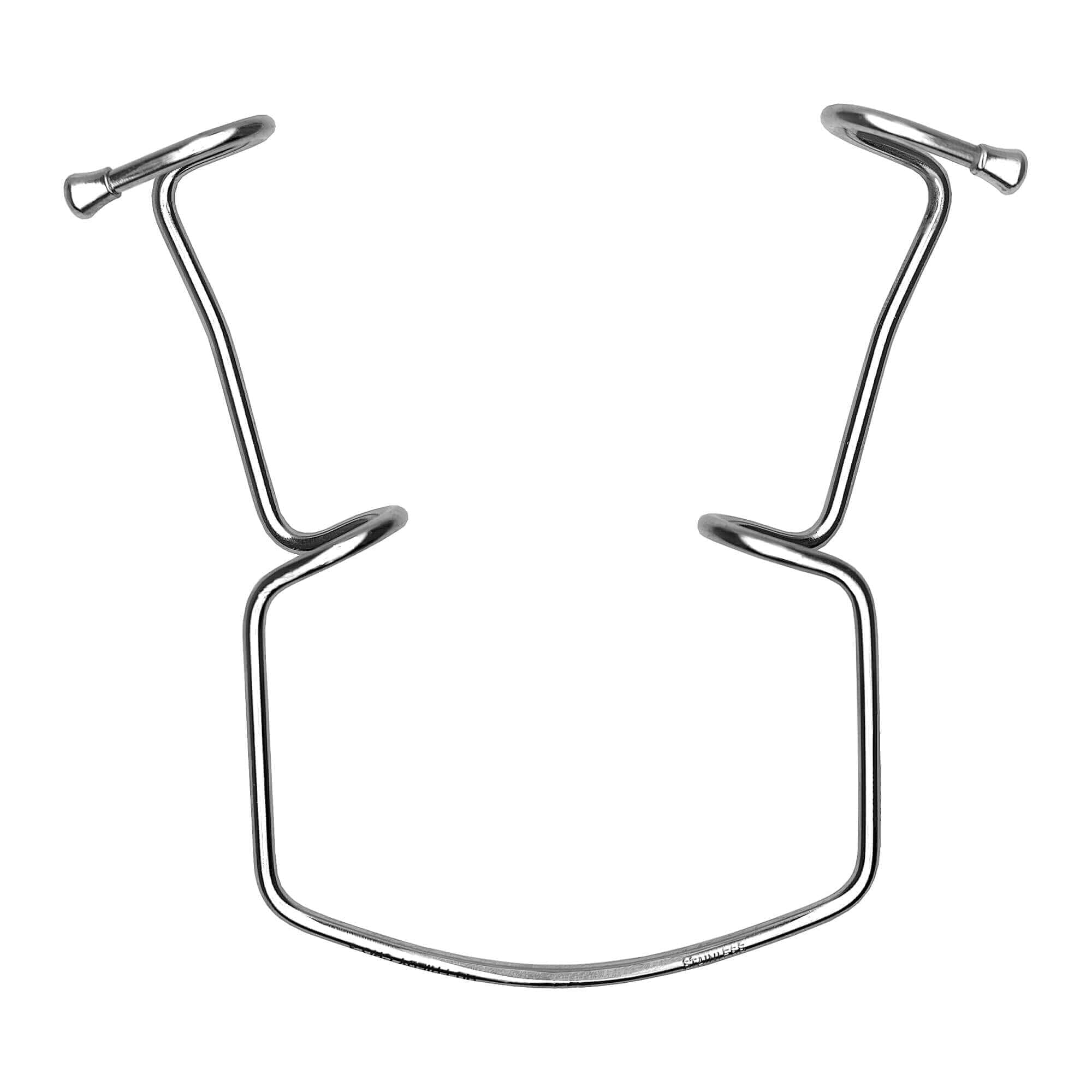Hu-Friedy Orringer Cheek Retractors 2  are made of surgical-grade stainless steel with two handles and a curved, open-frame design for retracting tissue during oral surgery.