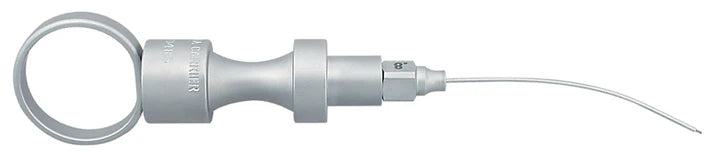 The Dovgan MTA Carriers by Quality Aspirators feature a looped handle, cylindrical body, and long curved wire—ideal as an MTA carrier for root canal apex procedures.
