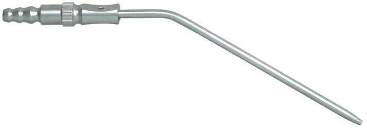 The Quality Aspirators Surgical Aspirators Modified Frazier Long Bend feature a tapered tip and work with HVE or surgical tubing, ideal for fluid removal in medical procedures.