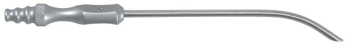 The Quality Aspirators Frazier Aspirators – Short Bend Assortment (French Sizes) are metal instruments with a textured handle and slender curved tip, commonly used for surgical suction in medical or intraoral procedures.