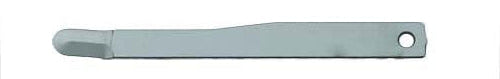 A flat metal tool with a rounded, angled tip and a small circular hole, designed for use with Surgistar Miniature Scalpel Blades - Malleable by Surgistar for precision tasks.