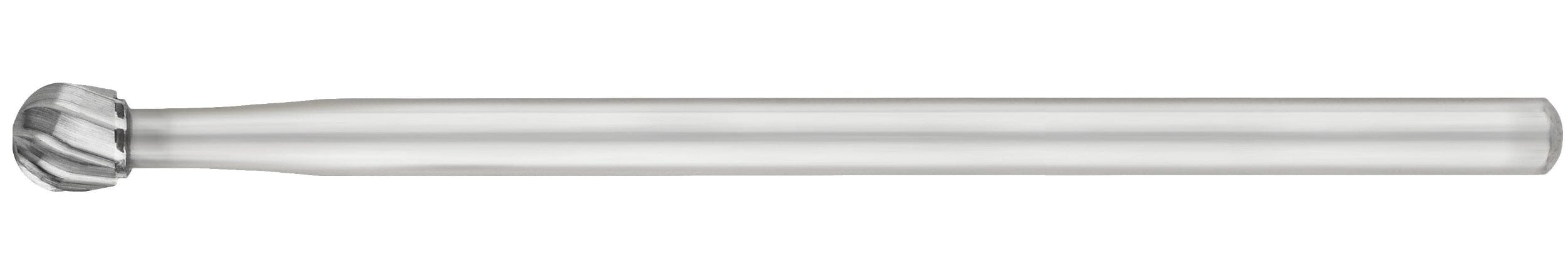 SS White HP Round Surgical Carbide Burs are sterile, silver cylindrical tools with textured round heads and smooth shanks, ideal for precise metalworking, woodworking, or bone removal. Available in sizes #6 and #8; packaged 10 per box.
