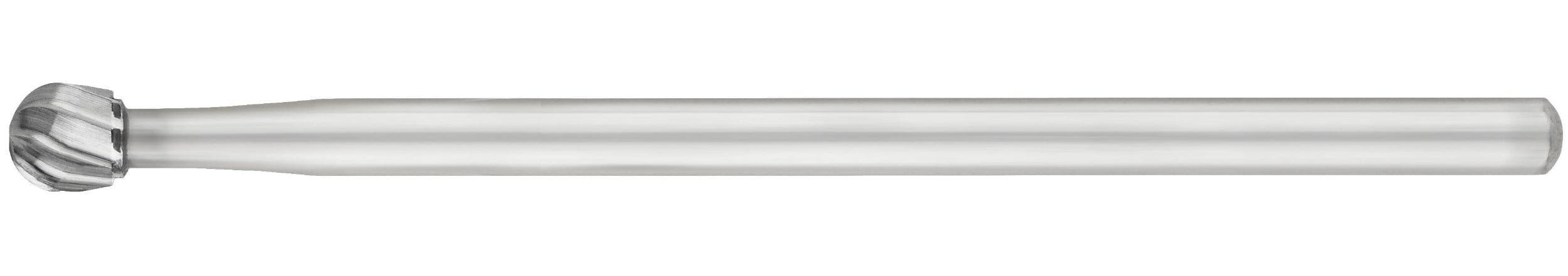 The SS White HP Round Surgical Carbide Burs, sterile and available in #6 or #8 (Pkg/10), feature a cylindrical shank with a rounded cutting head—ideal for bone removal in oral surgery or shaping hard materials.